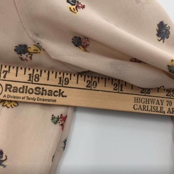 Ya Los Angeles Floral Multicolor Chiffon Cutout Blouse - Picture 4 of 5